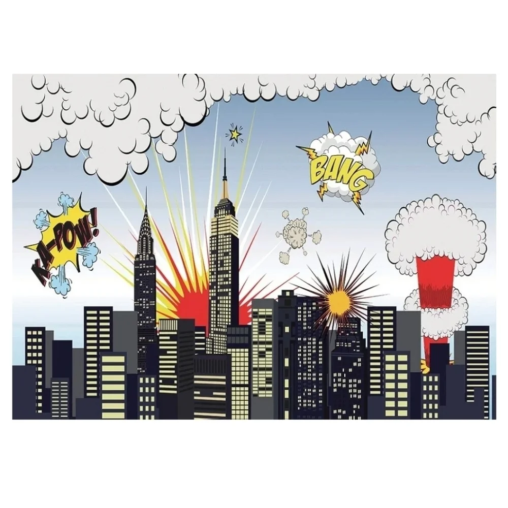 7X5FT Super City Vinyl Customized Photography Backdrop Background Studio Prop